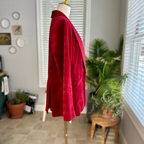 Stunning Red Velvet & Satin Cabi Ford Tuxedo Blazer Style 4623 Sz L - Picture 5 of 16